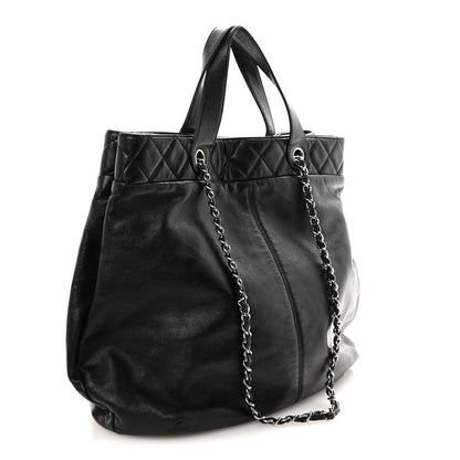 Calfskin Large Trianon Tote Black