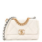 Lambskin Quilted Medium Chanel 19 Flap White