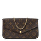 Monogram Pochette Felicie Chain Wallet Fuchsia