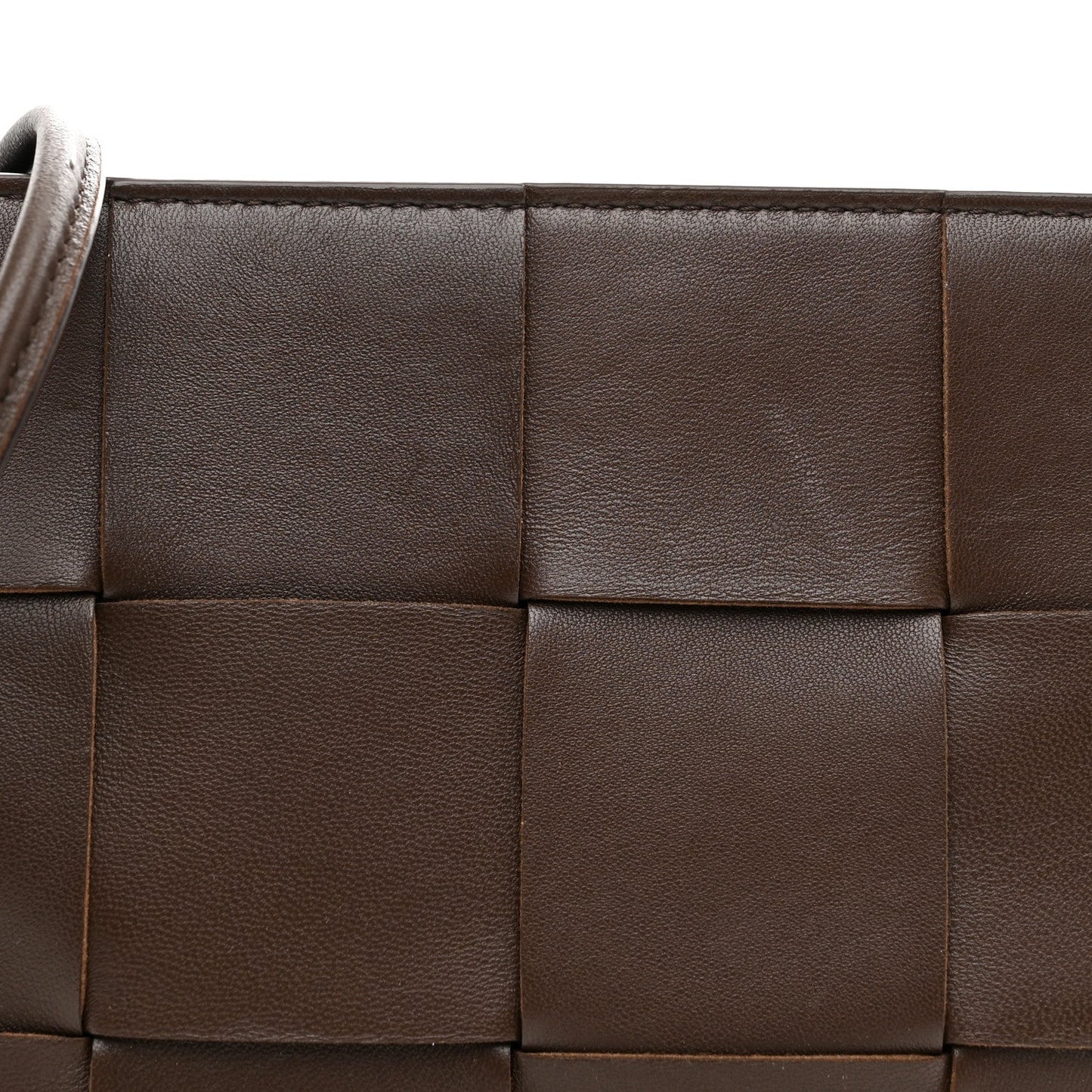 Lambskin Maxi Intrecciato Mini Cassette Crossbody Pouch Brown