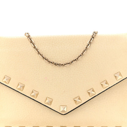 Vitello Rockstud Envelope Wallet on Chain Ivory