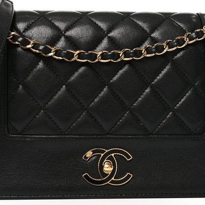 Sheepskin Quilted Vintage Mademoiselle Flap Black