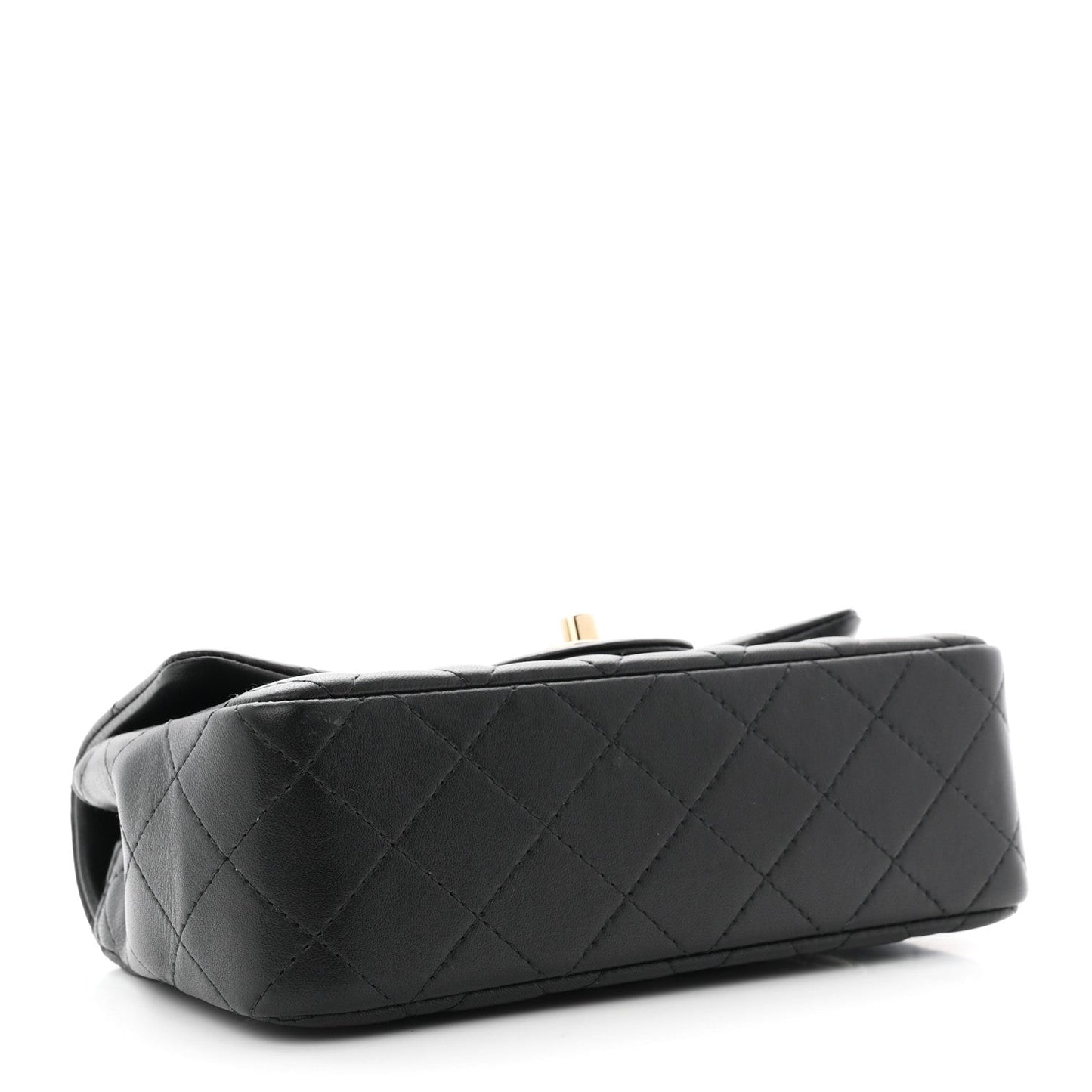 Lambskin Quilted Mini Rectangular Flap Black