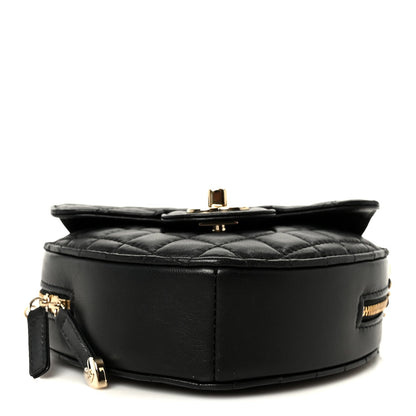 Lambskin Quilted CC In Love Heart Bag Black