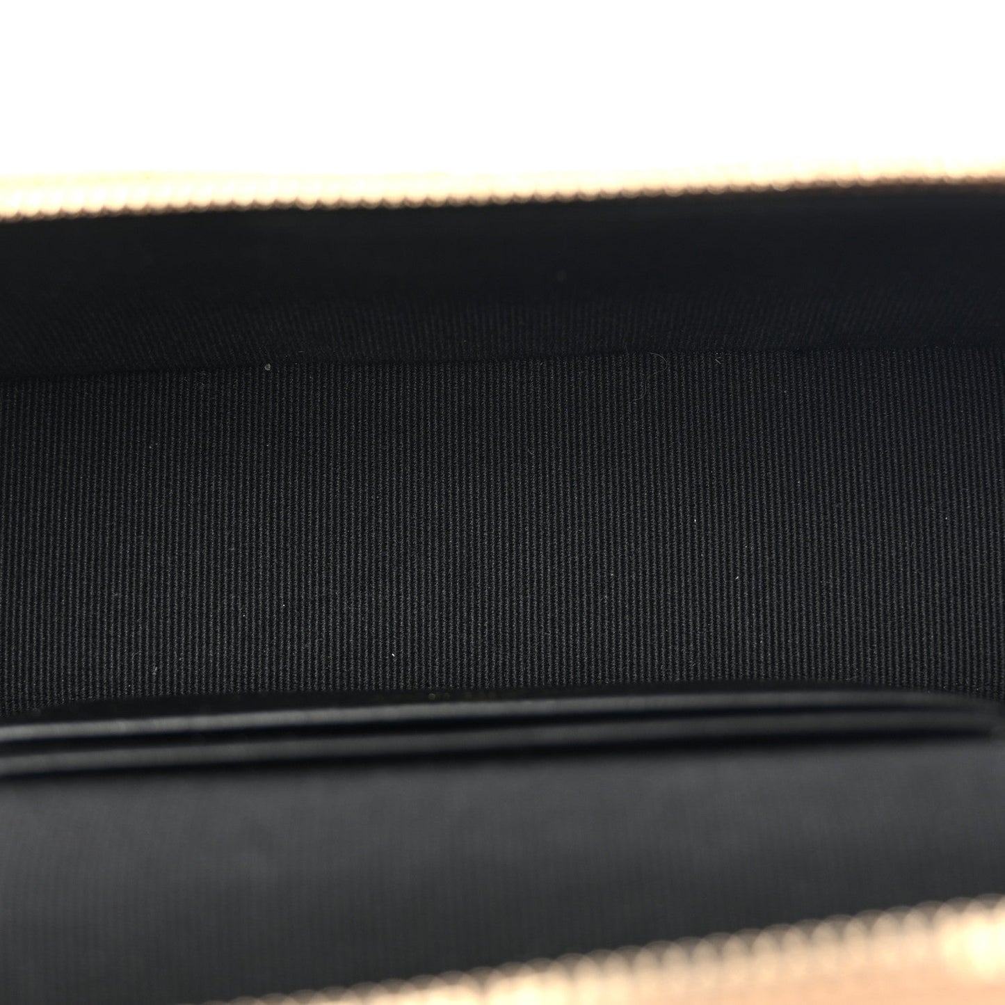 Suede Calfskin Shiny Lambskin Quilted Top Handle Slim Vanity Case With Chain Beige Black