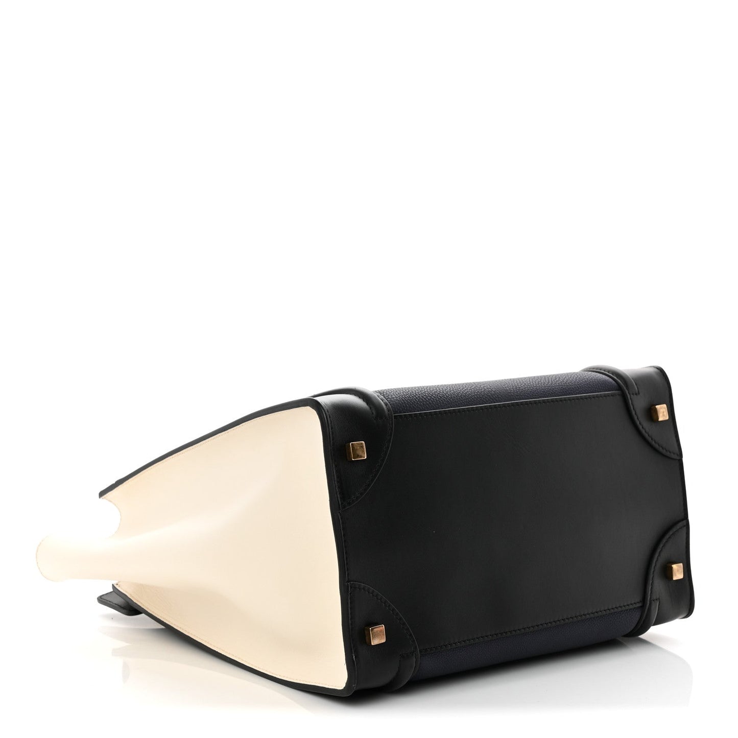 Velluto Calfskin Mini Tri-Color Luggage Navy