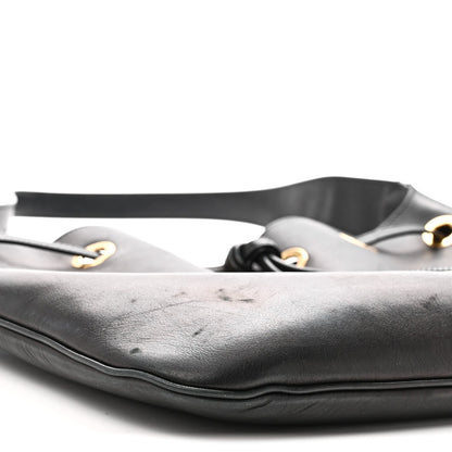 Smooth Calfskin Paris VII Large Flat Hobo Black