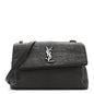 Calfskin Crocodile Embossed Medium West Hollywood Monogram Fold-Over Earth