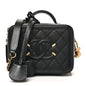 Caviar Quilted Small CC Filigree Vanity Case Black