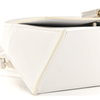 Brushed Calfskin Mini Geometric Prisma Shoulder Bag Optic White