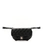 Calfskin Quilted CC Uniform Flap Belt Bag Black