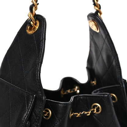 Caviar Quilted Small Chanel 25 Handbag Black