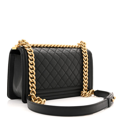 Caviar Quilted Medium Boy Flap Black