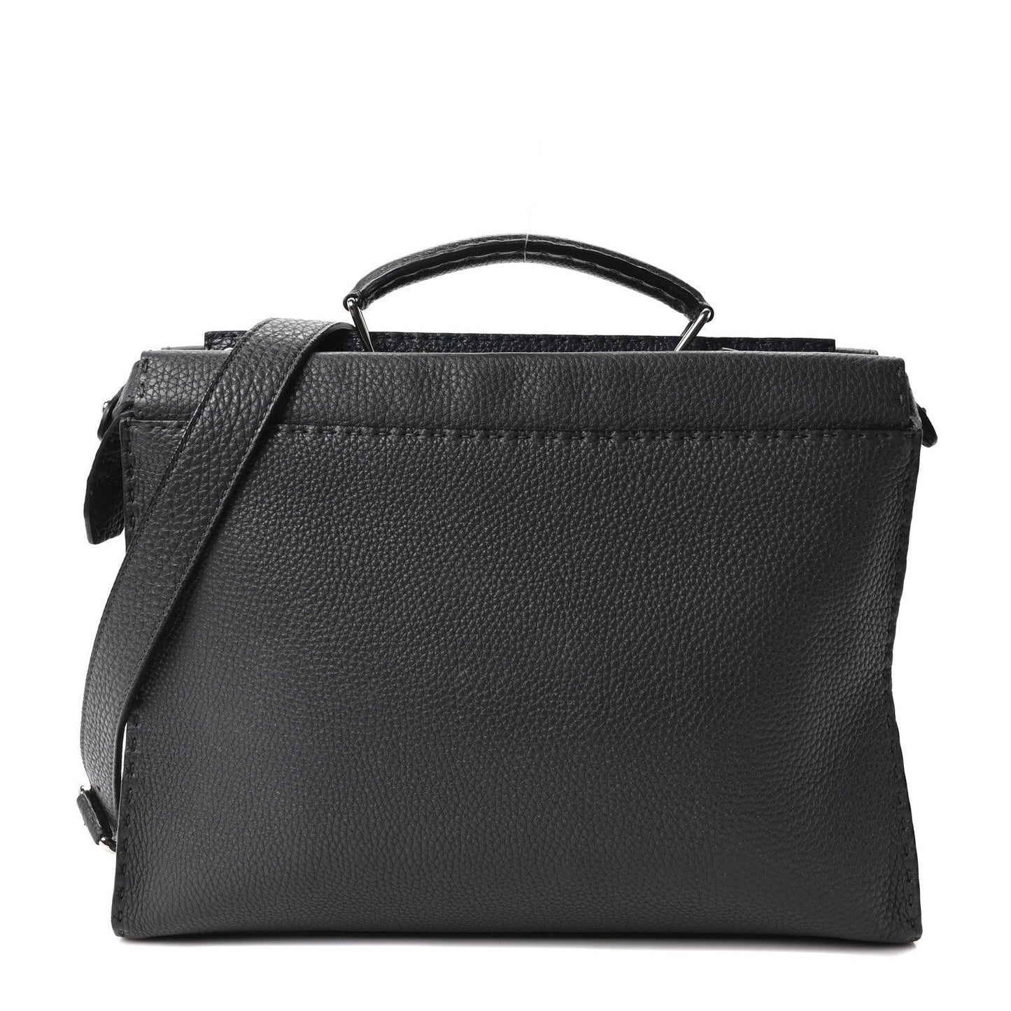 Vitello Grace FF 1974 Embossed Large Peekaboo Iconic Fit Satchel Anthracite
