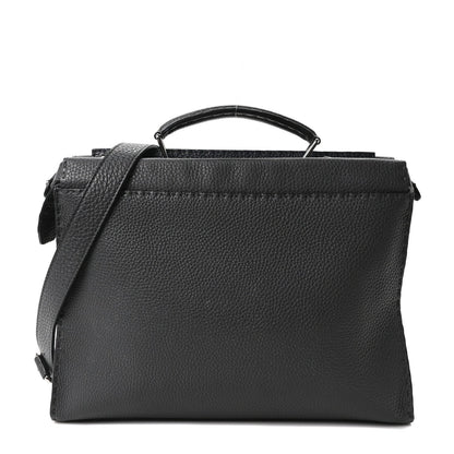 Vitello Grace FF 1974 Embossed Large Peekaboo Iconic Fit Satchel Anthracite