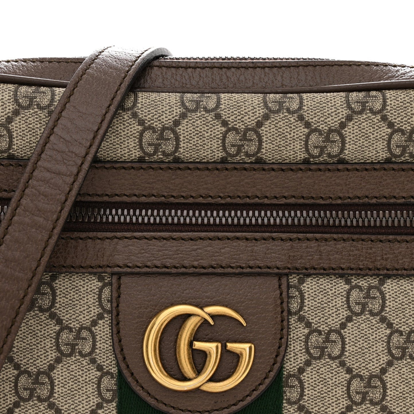GG Supreme Monogram Web Small Ophidia Messenger Bag Brown