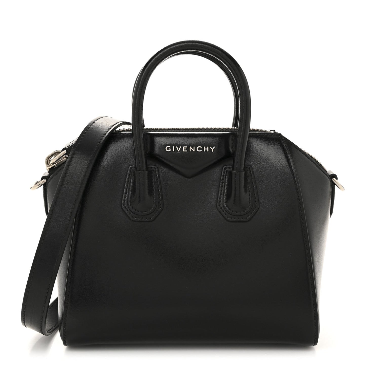 Shiny Lord Calfskin Mini Antigona Black