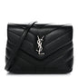 Calfskin Y Quilted Monogram Toy Loulou Crossbody Bag Black