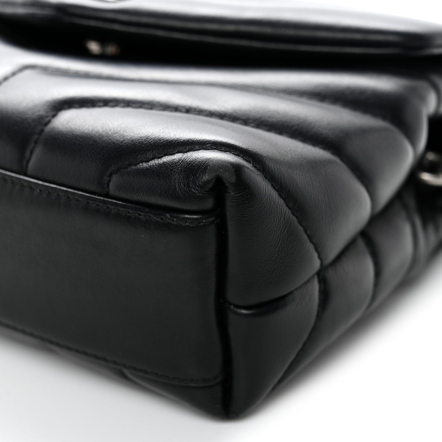 Calfskin Y Quilted Monogram Toy Loulou Crossbody Bag Black