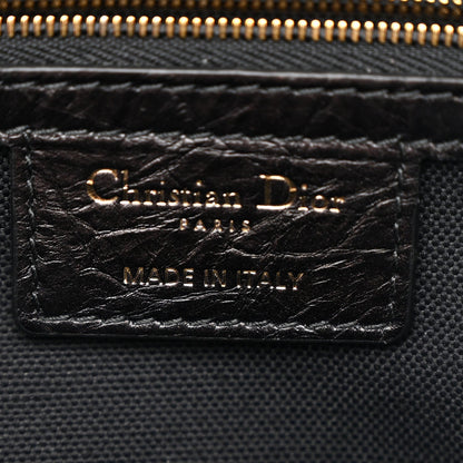Crinkled Calfskin Small Grand Tour Bowling Bag Black