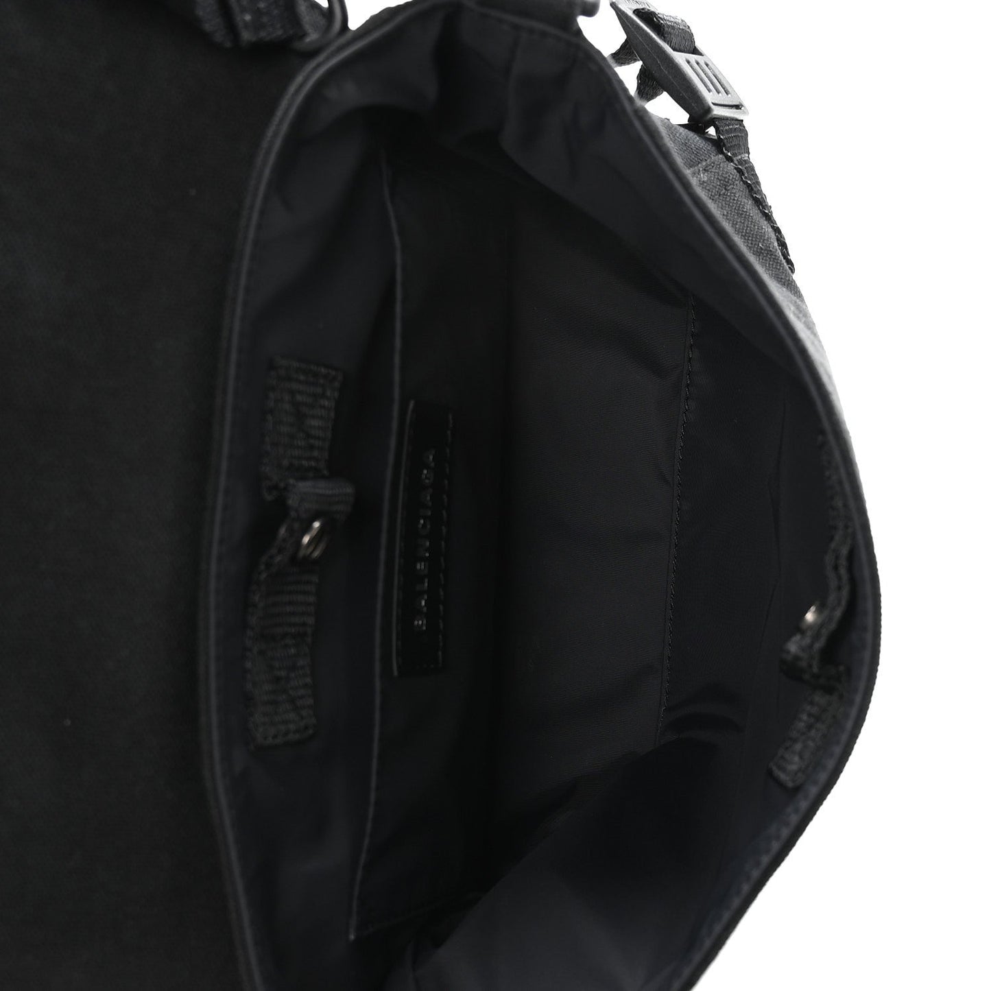 Canvas Pierced Army Messenger Bag Black