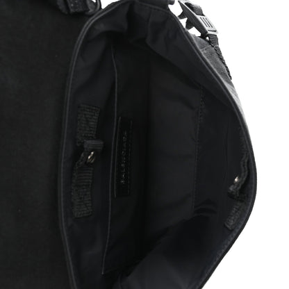Canvas Pierced Army Messenger Bag Black