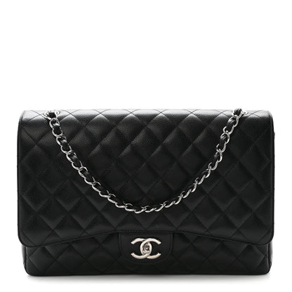 Caviar Quilted Maxi Double Flap Black