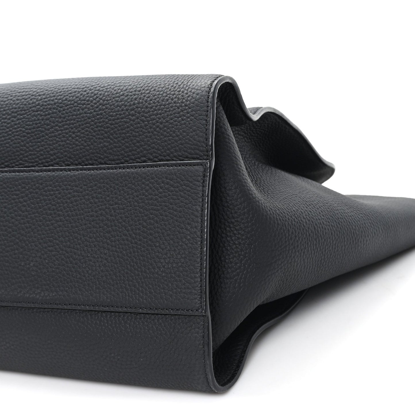 Matte Grained Calfskin Marlo Tote Black