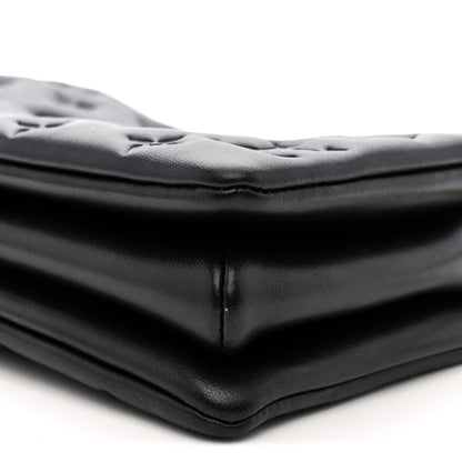 Lambskin Embossed Monogram Coussin BB Black