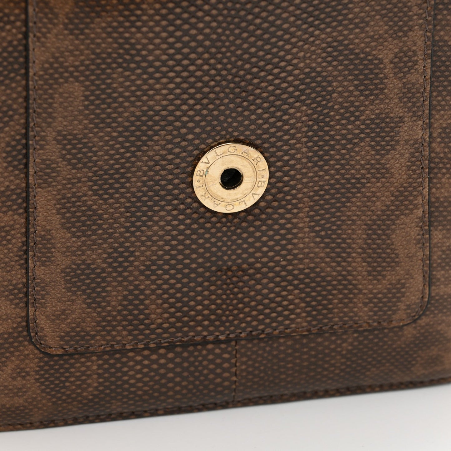 Shiny Karung Serpenti Forever Top Handle Brown