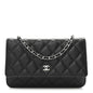Caviar Quilted Wallet on Chain WOC Black