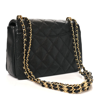Caviar Quilted Coco First Flap Black