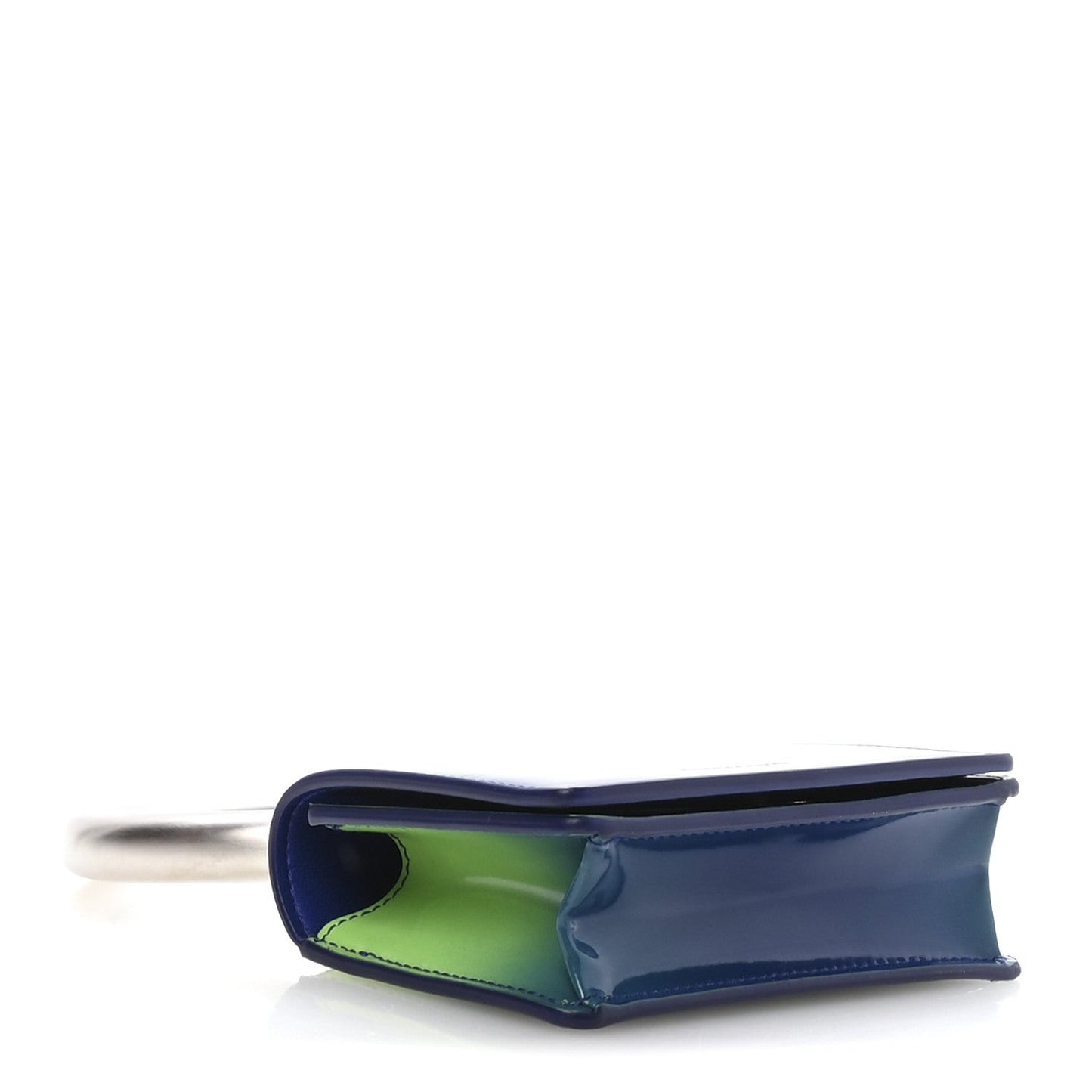 Smooth Airbrushed Calfskin Micro Pouch Lime Lapis