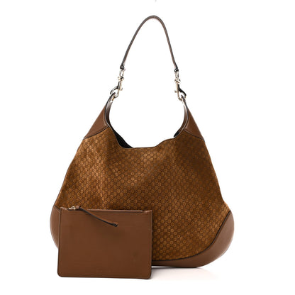 GG Suede B Large Shoulder Bag Brown