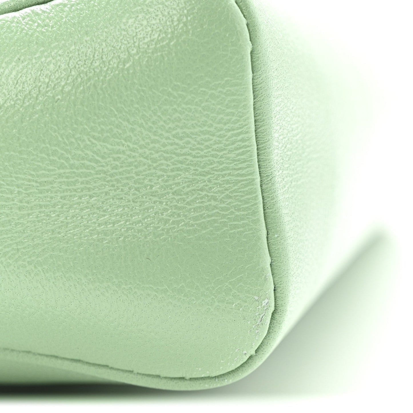 Shiny Lambskin Quilted Mini 31 Shopping Bag Light Green