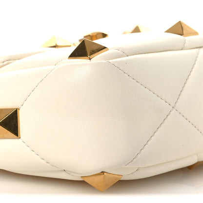 Nappa Medium Roman Stud Shoulder Bag Ivory