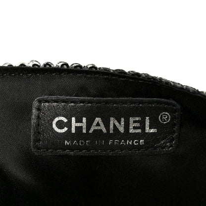 Sequin East West Flap Dark Silver