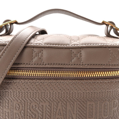 Lambskin Cannage Small Diortravel Vanity Case Warm Taupe
