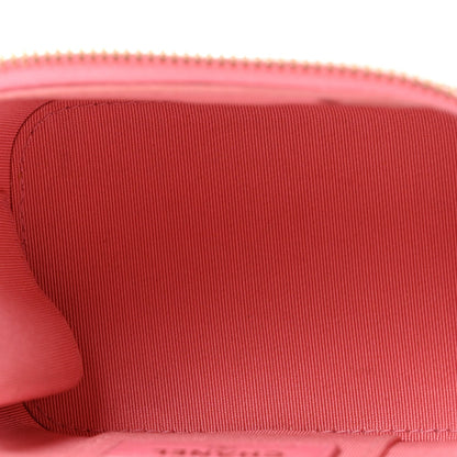 Lambskin Quilted Trendy Mini Vanity Case With Chain Pale Pink