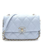 Lambskin Quilted Chain Around Flap Light Grey