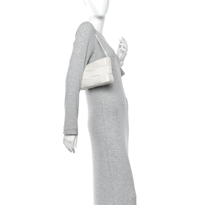 Calfskin Maxi Intrecciato Cassette Pouch On Strap Chalk