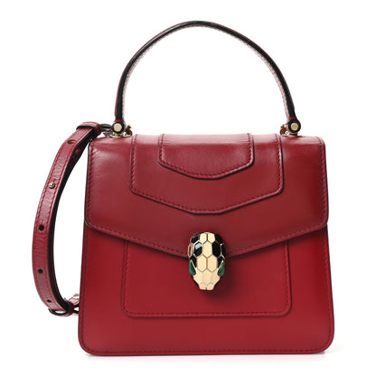 Calfskin Serpenti Forever Top Handle Red
