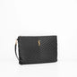 YSL Large Chevron Clutch in Black