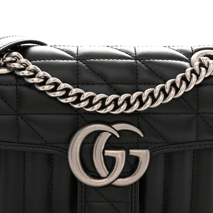Calfskin Matelasse Aria Mini GG Marmont Shoulder Bag Black