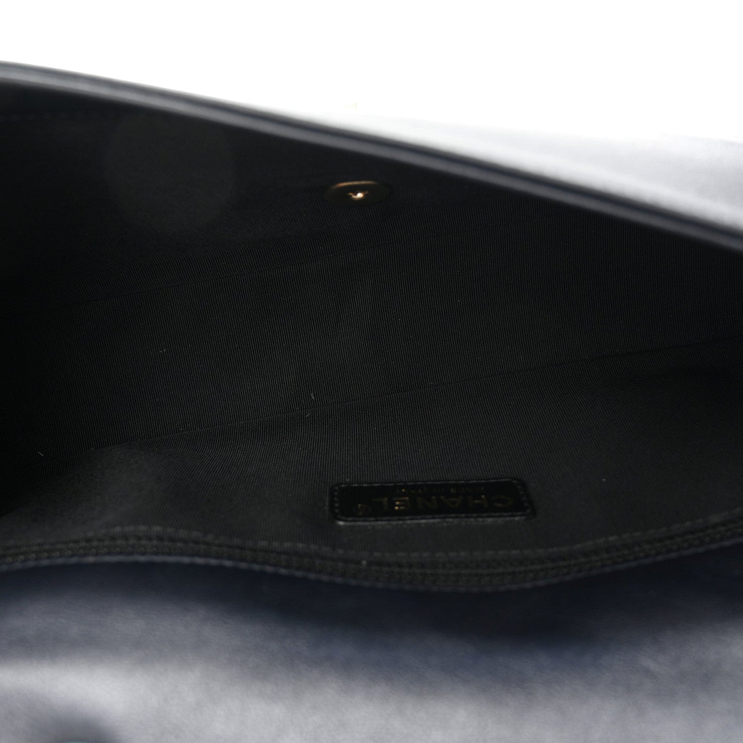 Lambskin Quilted Medium Graphic Flap Navy Black