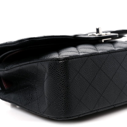 Caviar Quilted Small Double Flap Black