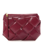 Paper Calfskin Maxi Intrecciato Padded Pouch Clutch Amaranto