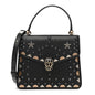 Calfskin Studded Serpenti Forever Top Handle Black