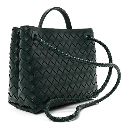 Nappa Intrecciato Small Andiamo Shoulder Bag Emerald Green