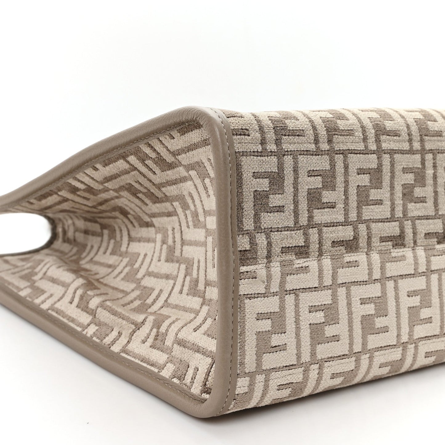 Chenille Vitello Cher FF Medium Fendi Sunshine Shopper Tote Tortora